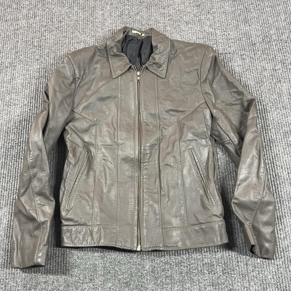 Jean Pierre Leather Motorcycle Biker Jacket Mens 36 Brown Zip Lined Argentina